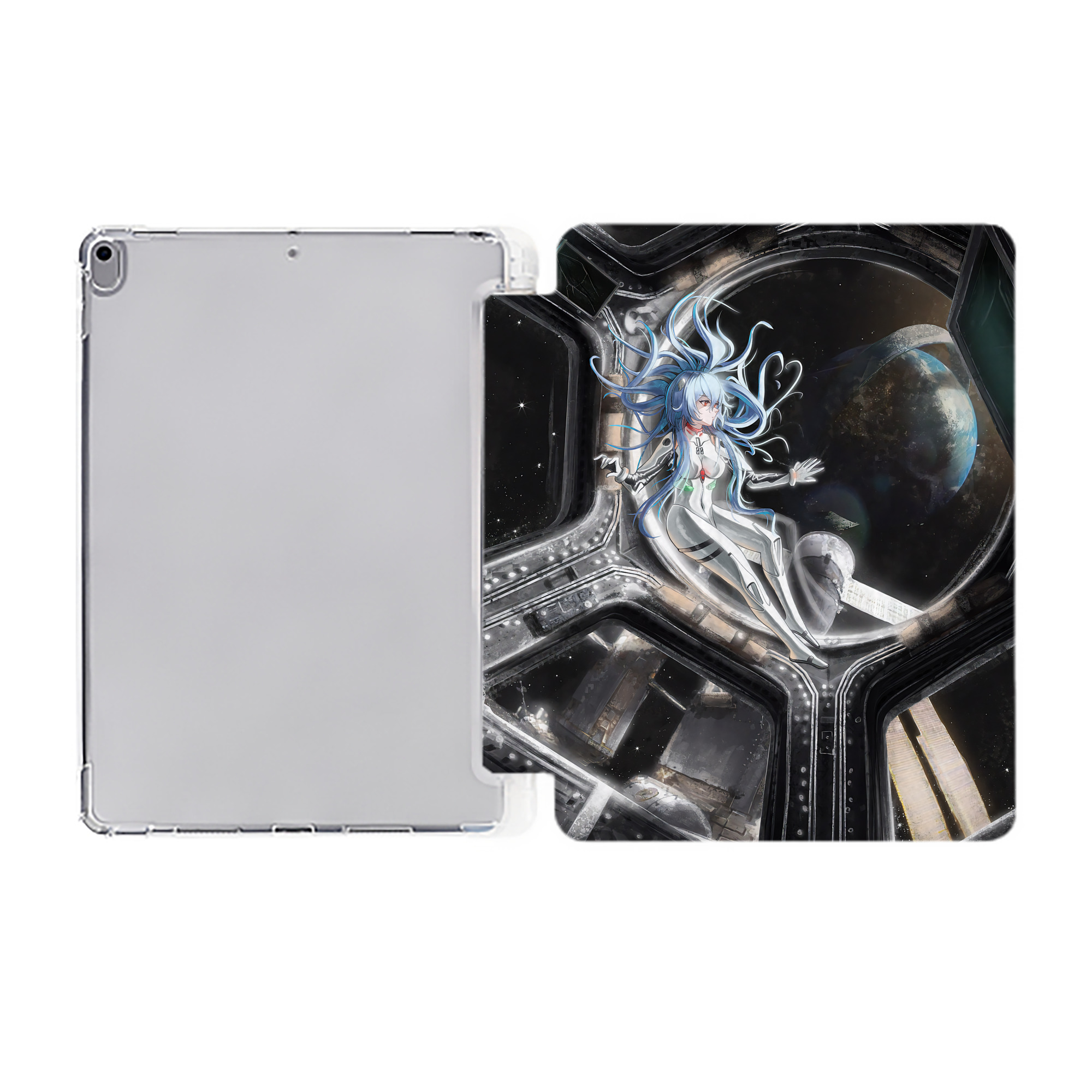 （画像用） EVA 新世紀エヴァンゲリオン IPad ケース ペン収納付き 三つ折りスタンド PUレザー×シリコン 対応機種9.5/10.5/10.9インチ